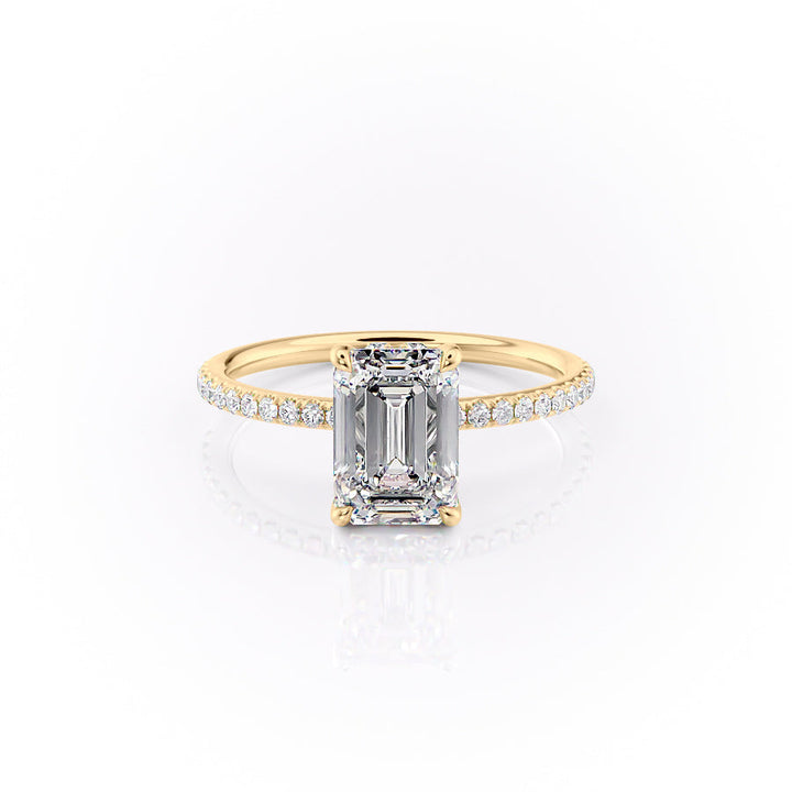 The Pave Selena Set With An Emerald Lab Diamond-L'Amour Brilliance #material_gold