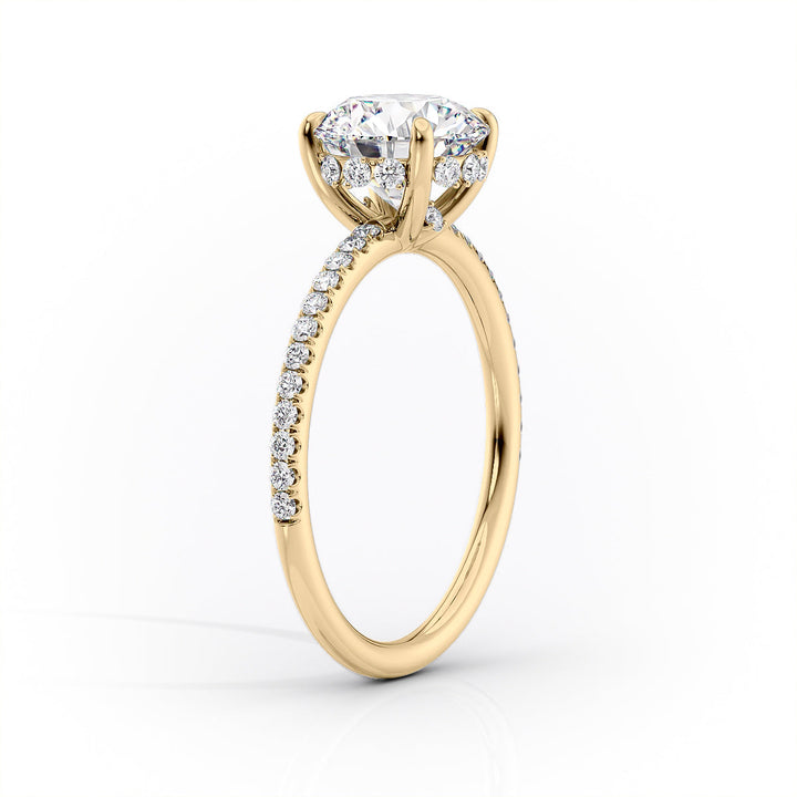 The Pave Selena Set With An Emerald Lab Diamond#material_gold