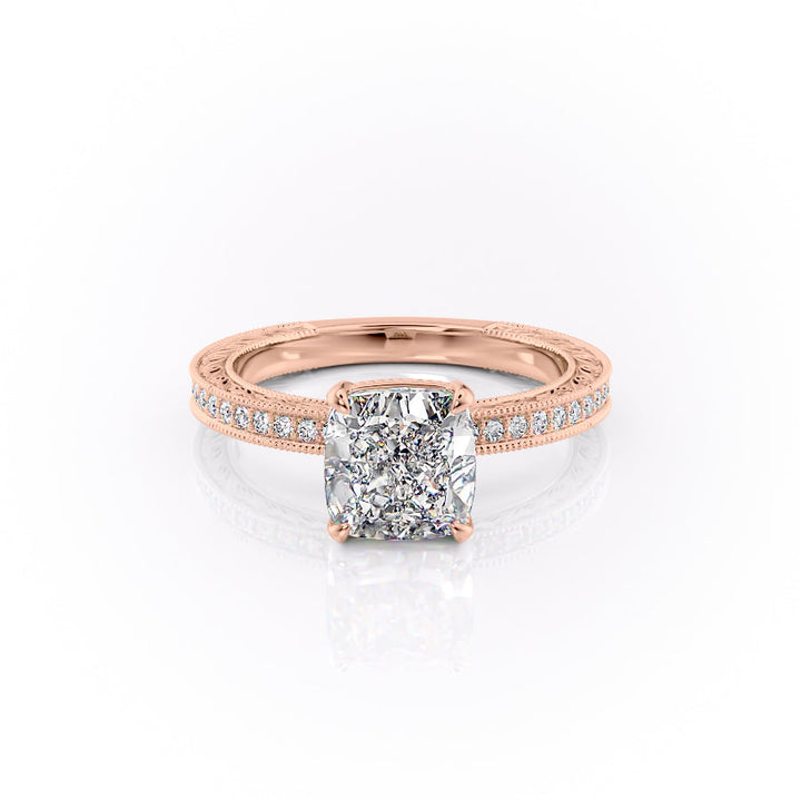 The Pave Skye Set With A Cushion Lab Diamond-L'Amour Brilliance #material_rose