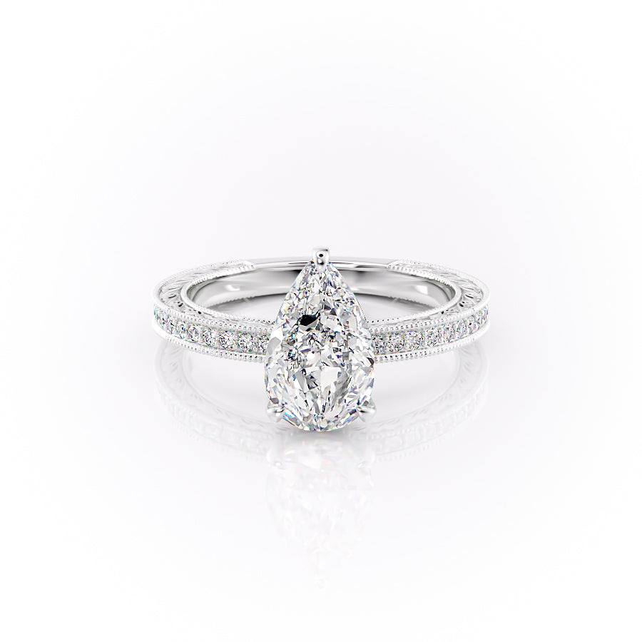 The Pave Skye Set With A Pear Lab Diamond-L'Amour Brilliance #material_white