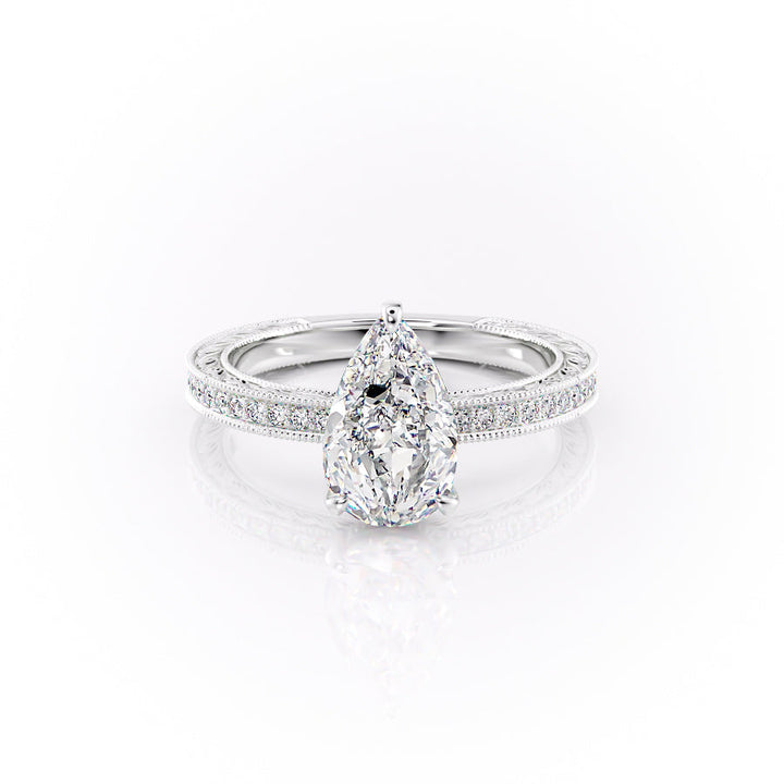 The Pave Skye Set With A Pear Lab Diamond-L'Amour Brilliance #material_white