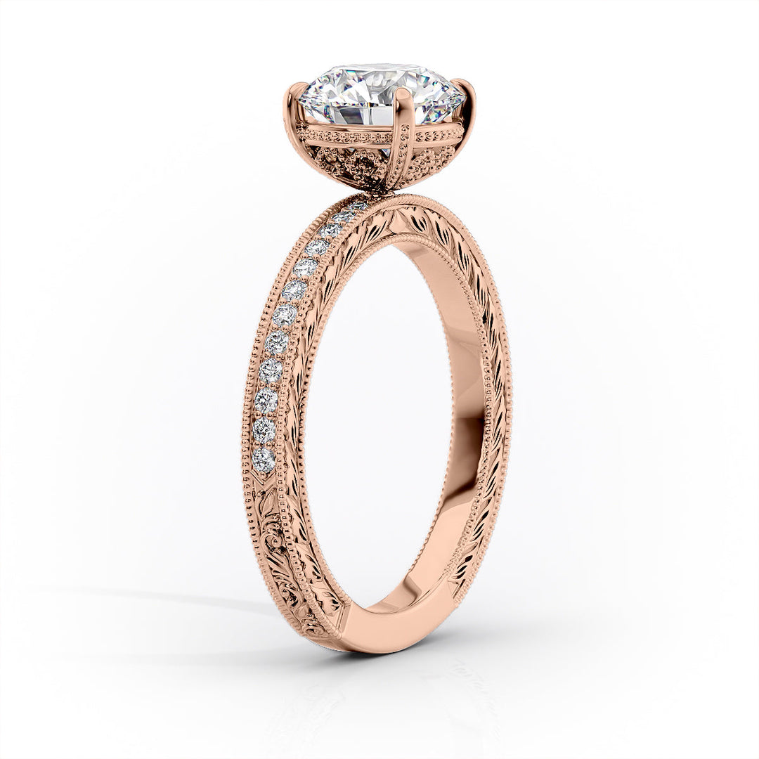The Pave Skye Set With A Princess Lab Diamond#material_rose