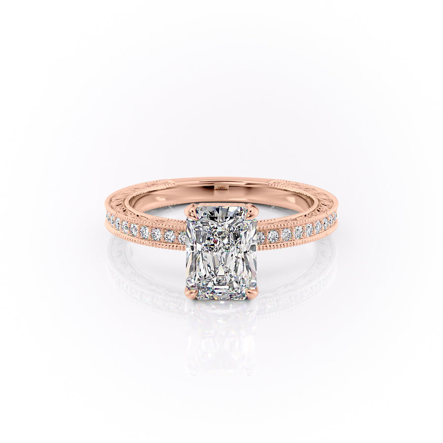 The Pave Skye Set With A Radiant Lab Diamond-L'Amour Brilliance #material_rose