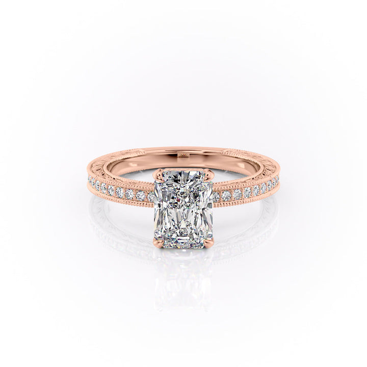 The Pave Skye Set With A Radiant Lab Diamond-L'Amour Brilliance #material_rose