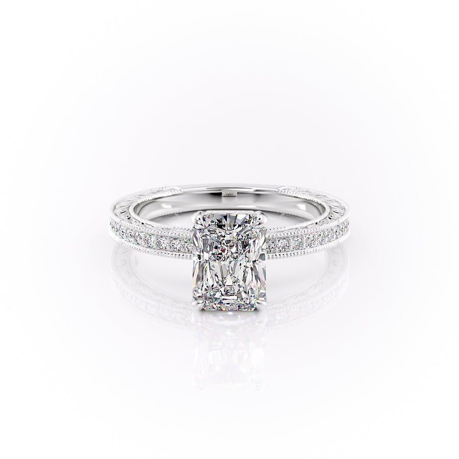 The Pave Skye Set With A Radiant Lab Diamond-L'Amour Brilliance #material_white