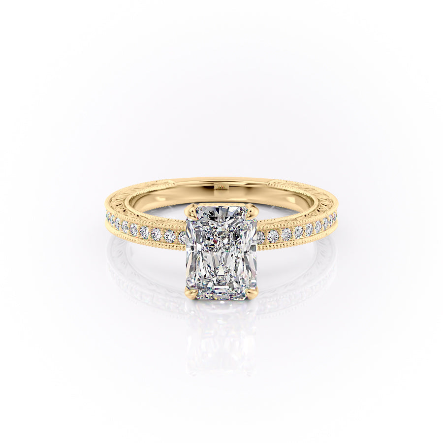 The Pave Skye Set With A Radiant Lab Diamond-L'Amour Brilliance #material_gold