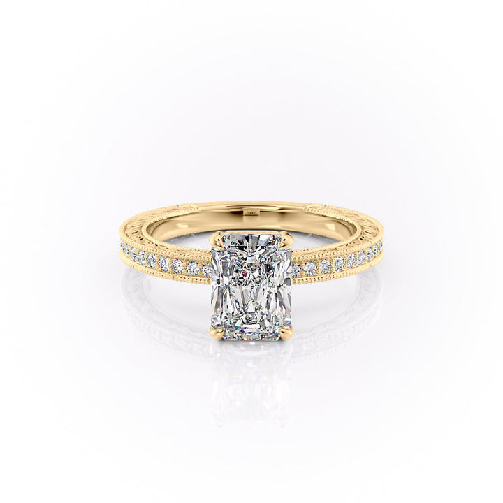 The Pave Skye Set With A Radiant Lab Diamond-L'Amour Brilliance #material_gold
