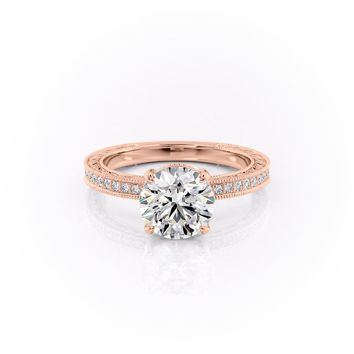 The Pave Skye Set With A Round Lab Diamond-L'Amour Brilliance #material_rose