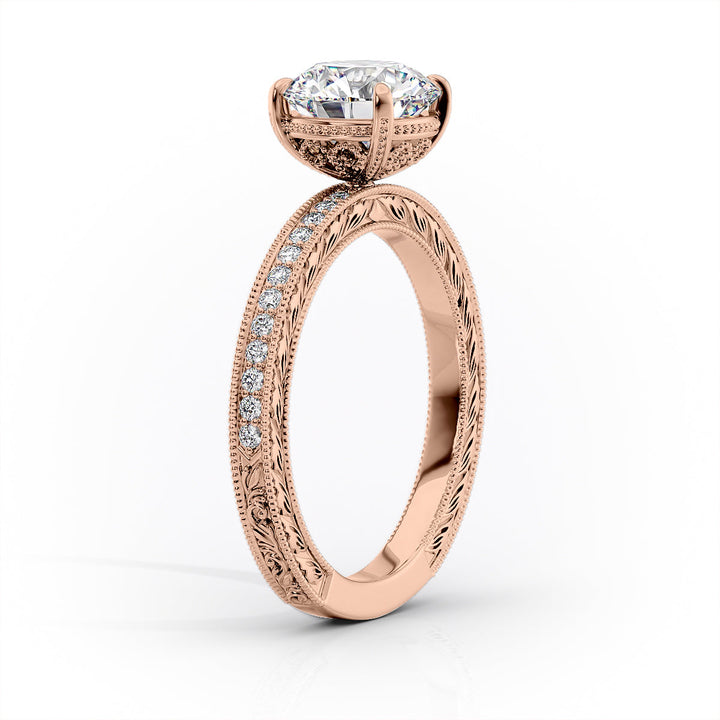The Pave Skye Set With A Round Lab Diamond#material_rose