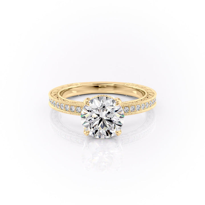 The Pave Skye Set With A Round Lab Diamond-L'Amour Brilliance #material_gold