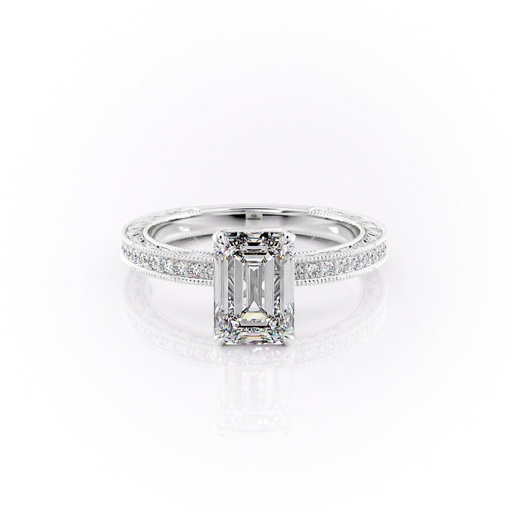The Pave Skye Set With An Emerald Lab Diamond-L'Amour Brilliance #material_white