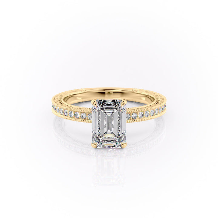 The Pave Skye Set With An Emerald Lab Diamond-L'Amour Brilliance #material_gold