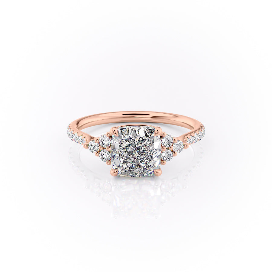 The Pave Summer Set With A Cushion Lab Diamond-L'Amour Brilliance #material_rose