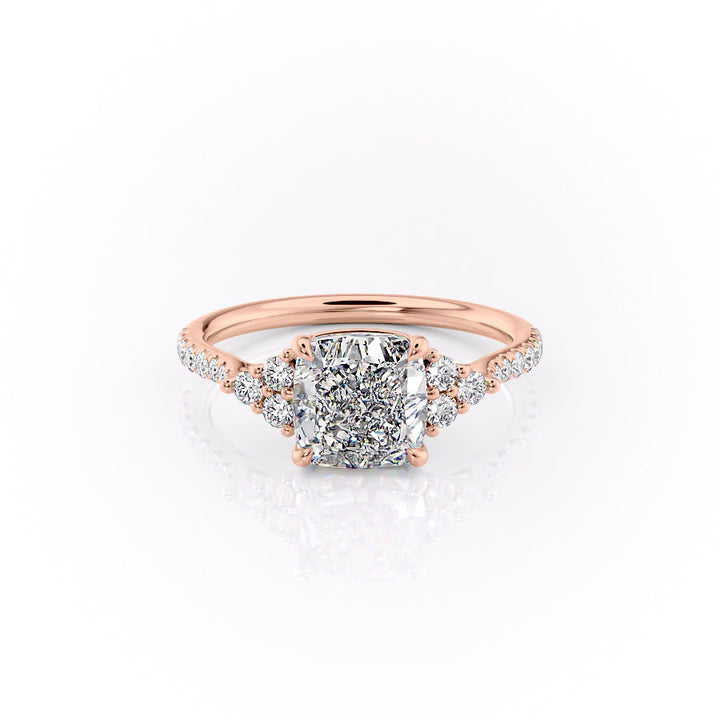 The Pave Summer Set With A Cushion Lab Diamond-L'Amour Brilliance #material_rose