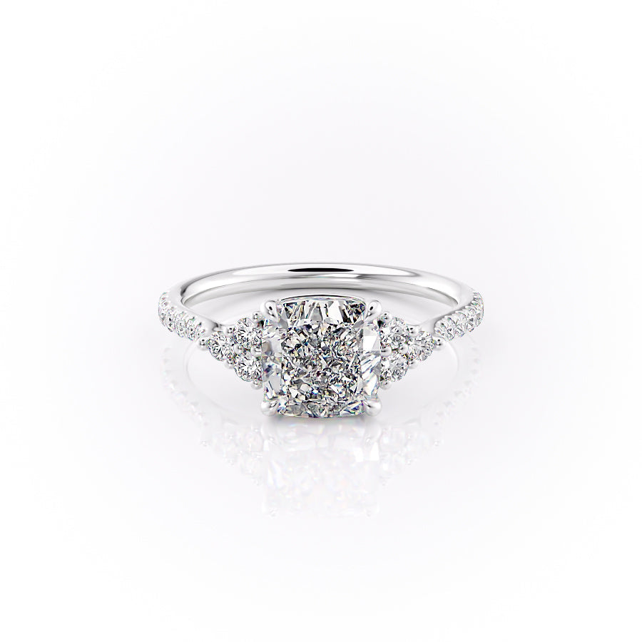 The Pave Summer Set With A Cushion Lab Diamond-L'Amour Brilliance #material_white