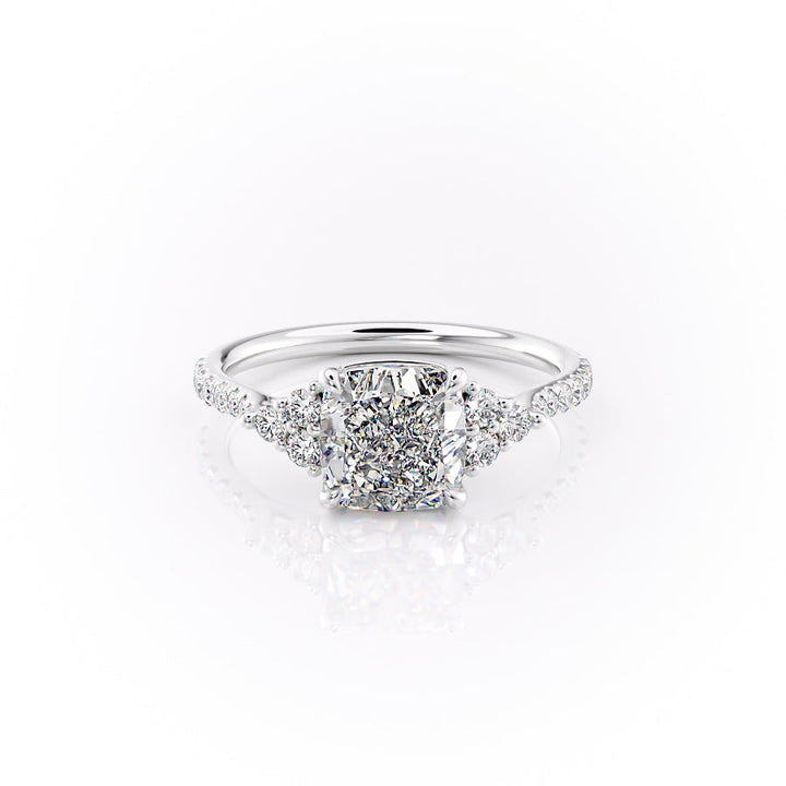 The Pave Summer Set With A Cushion Lab Diamond-L'Amour Brilliance #material_white