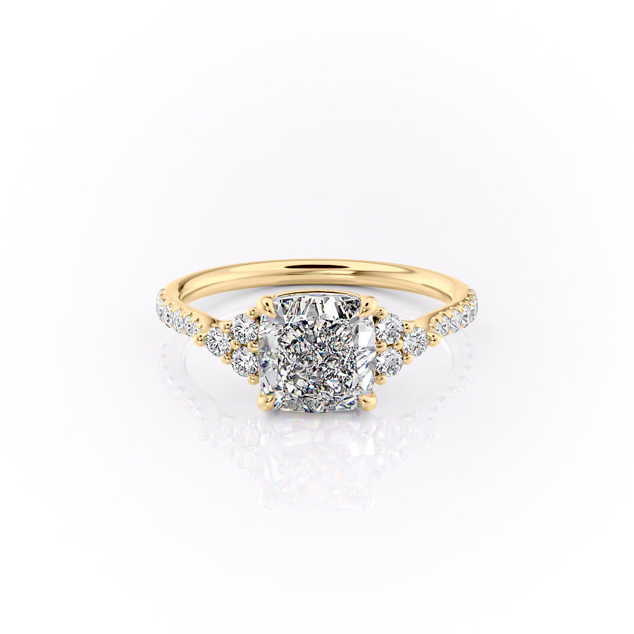 The Pave Summer Set With A Cushion Lab Diamond-L'Amour Brilliance #material_gold