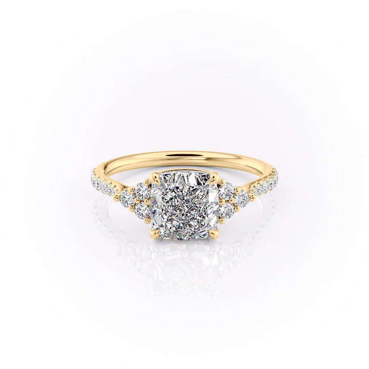 The Pave Summer Set With A Cushion Lab Diamond-L'Amour Brilliance #material_gold