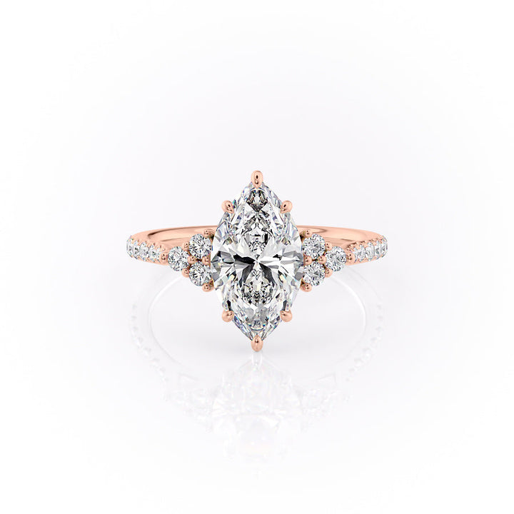 The Pave Summer Set With A Marquise Lab Diamond-L'Amour Brilliance #material_rose