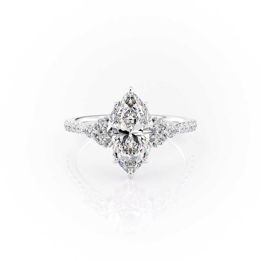 The Pave Summer Set With A Marquise Lab Diamond-L'Amour Brilliance #material_white
