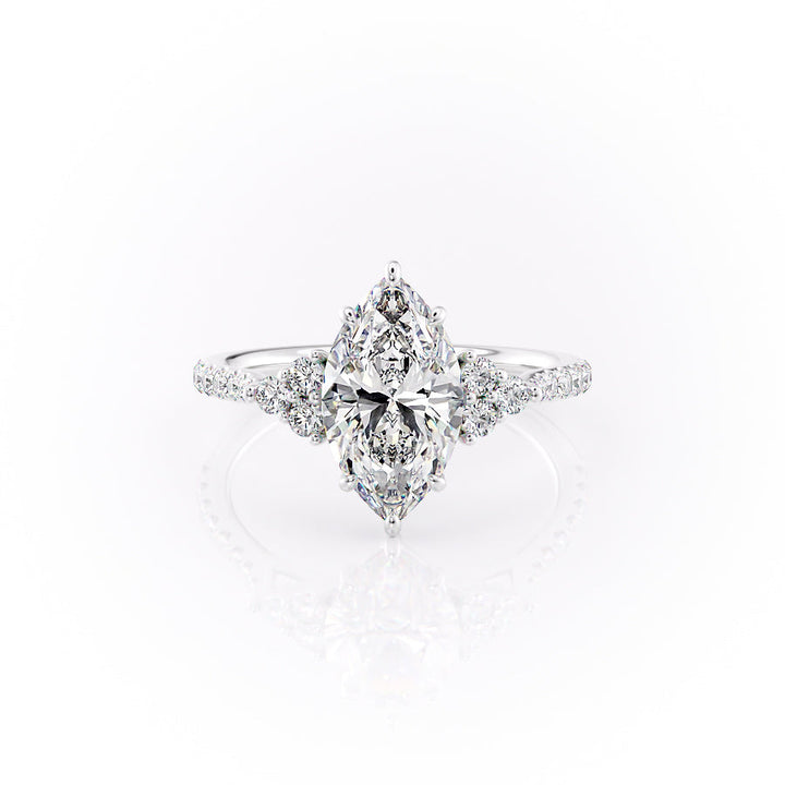The Pave Summer Set With A Marquise Lab Diamond-L'Amour Brilliance #material_white