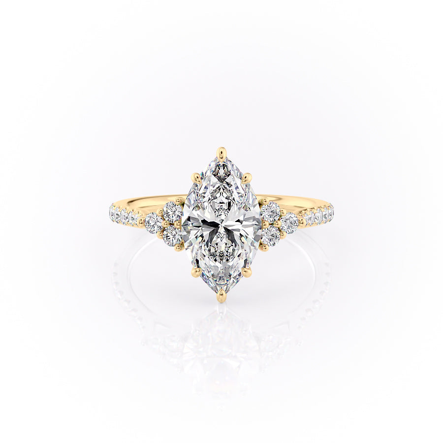 The Pave Summer Set With A Marquise Lab Diamond-L'Amour Brilliance #material_gold