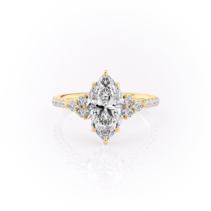 The Pave Summer Set With A Marquise Lab Diamond-L'Amour Brilliance #material_gold