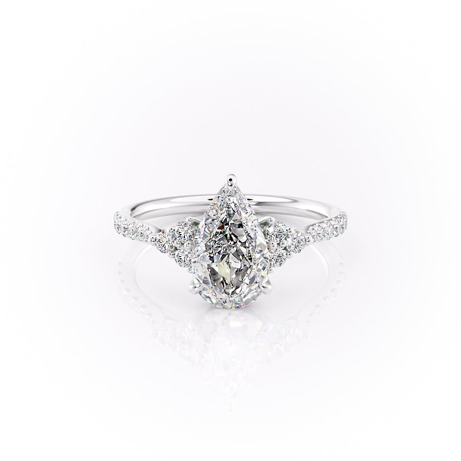 The Pave Summer Set With A Pear Lab Diamond-L'Amour Brilliance #material_white