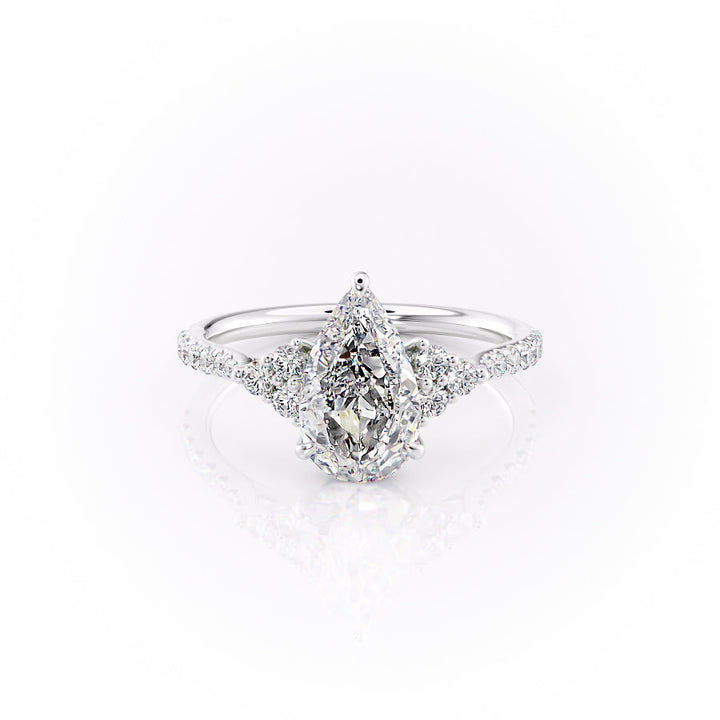 The Pave Summer Set With A Pear Lab Diamond-L'Amour Brilliance #material_white