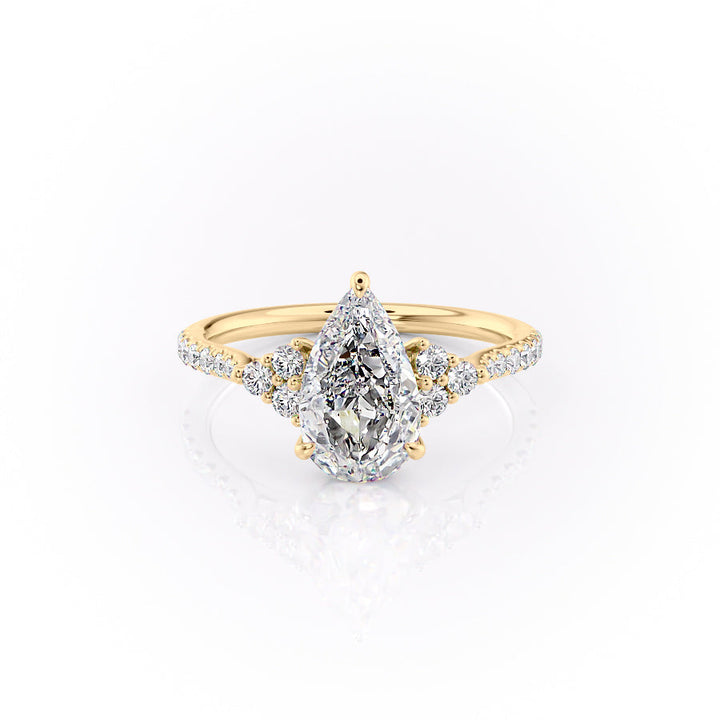 The Pave Summer Set With A Pear Lab Diamond-L'Amour Brilliance #material_gold