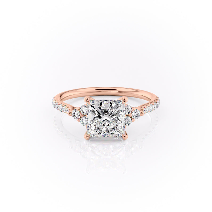 The Pave Summer Set With A Princess Lab Diamond-L'Amour Brilliance #material_rose