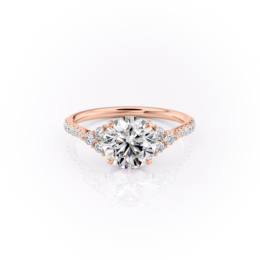 The Pave Summer Set With A Round Lab Diamond-L'Amour Brilliance #material_rose