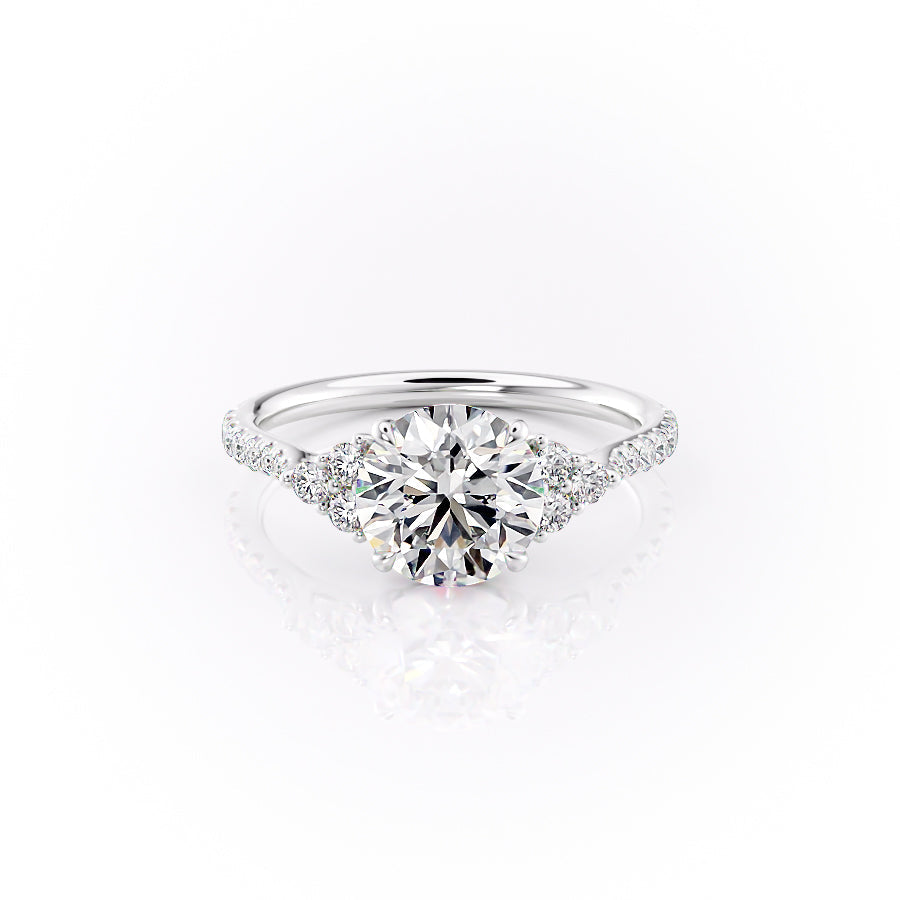 The Pave Summer Set With A Round Lab Diamond-L'Amour Brilliance #material_white