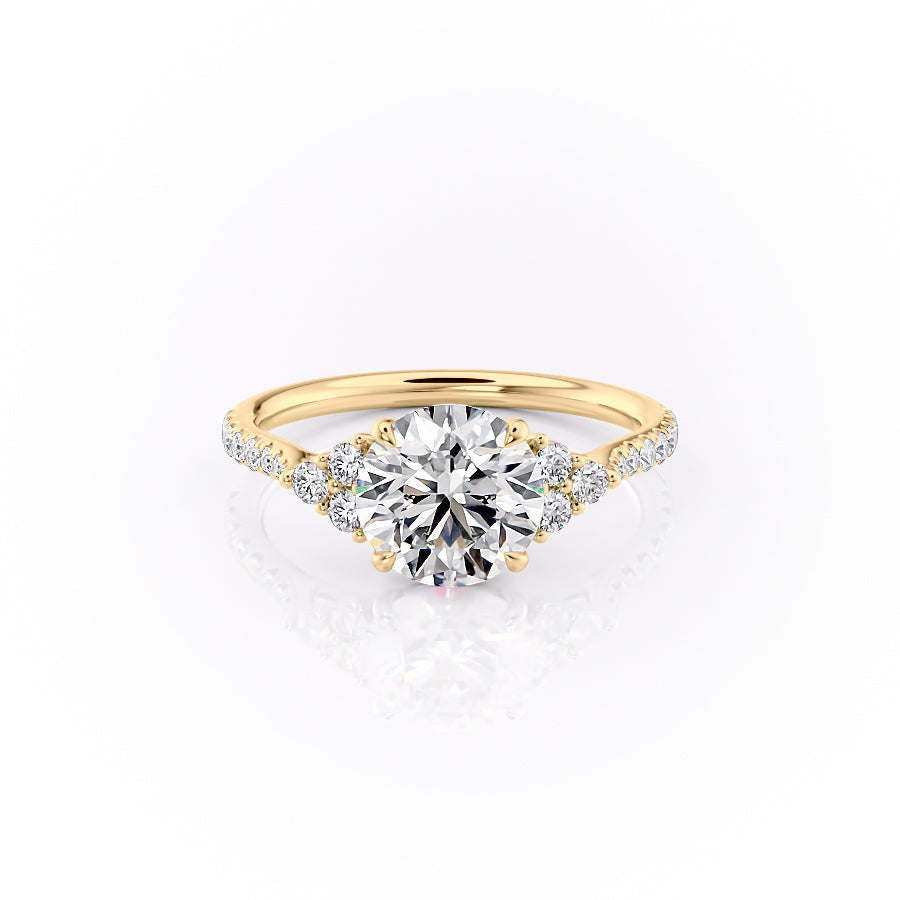 The Pave Summer Set With A Round Lab Diamond-L'Amour Brilliance #material_gold