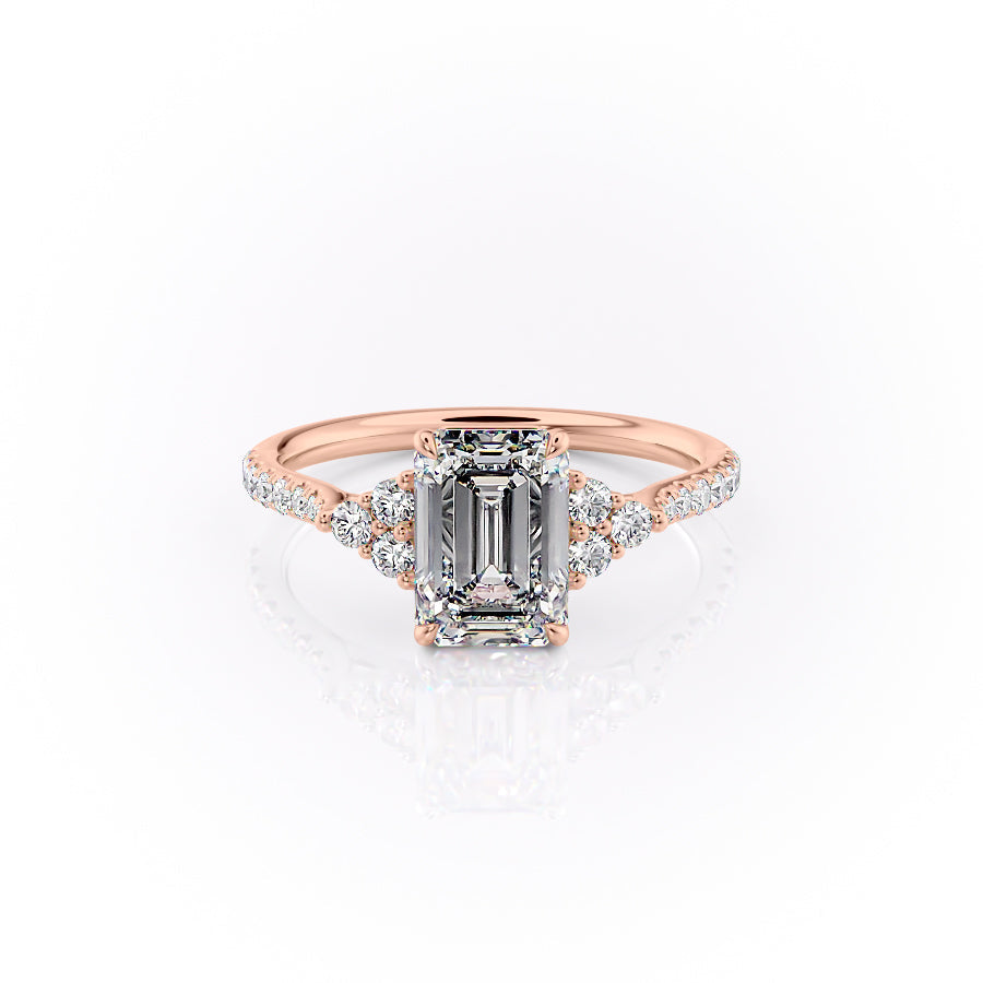 The Pave Summer Set With An Emerald Lab Diamond-L'Amour Brilliance #material_rose