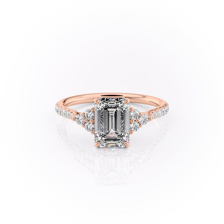 The Pave Summer Set With An Emerald Lab Diamond-L'Amour Brilliance #material_rose