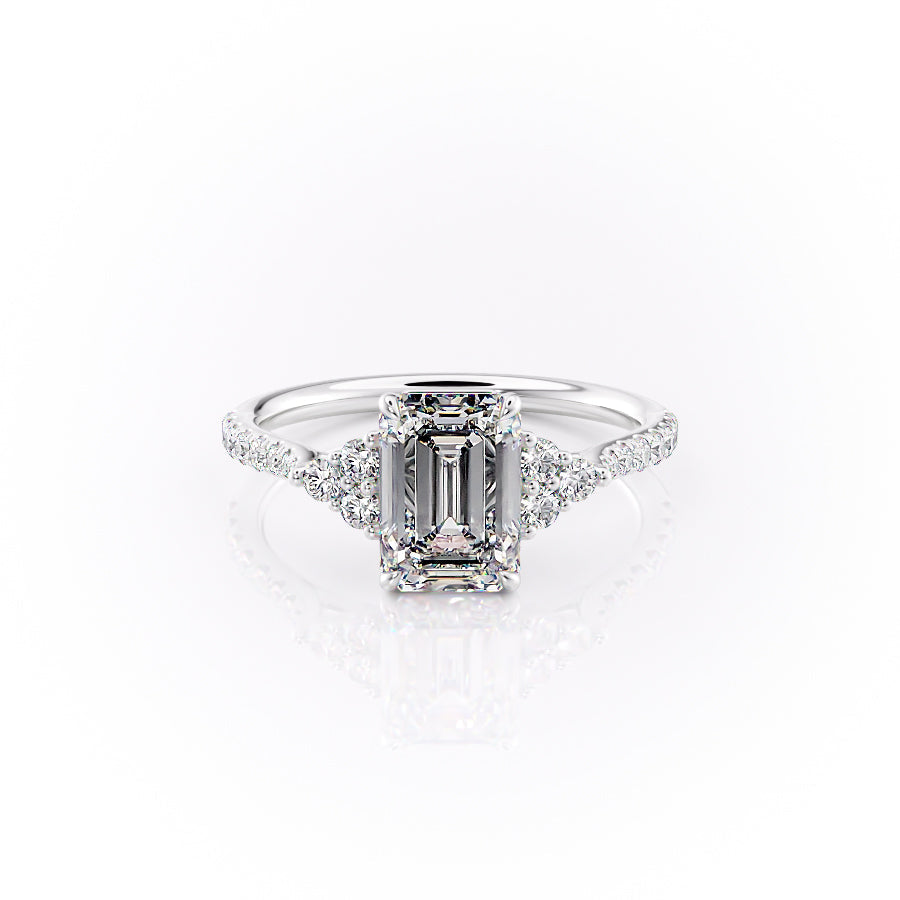 The Pave Summer Set With An Emerald Lab Diamond-L'Amour Brilliance #material_white