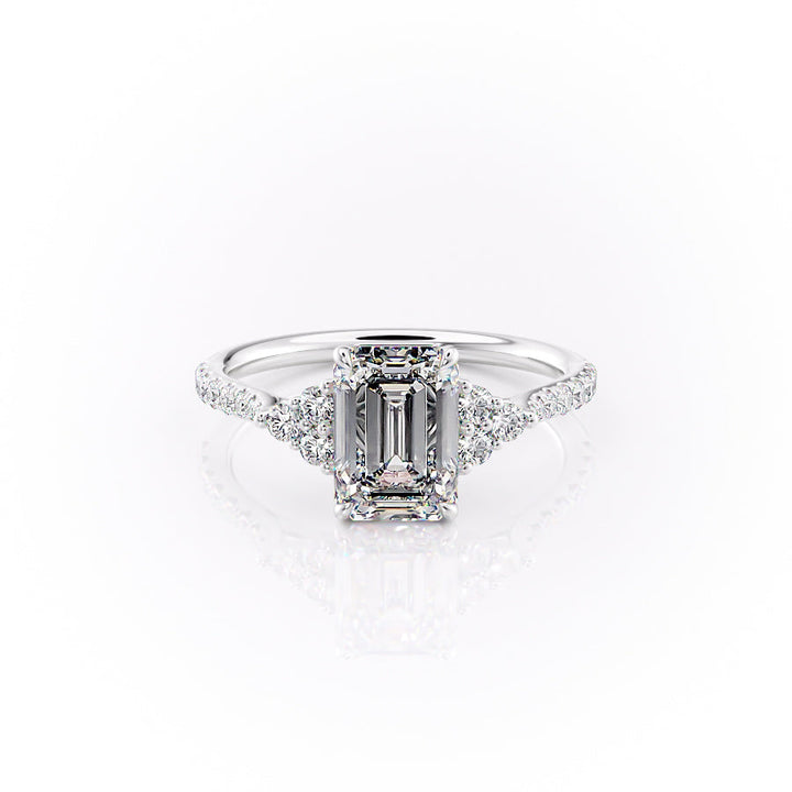 The Pave Summer Set With An Emerald Lab Diamond-L'Amour Brilliance #material_white
