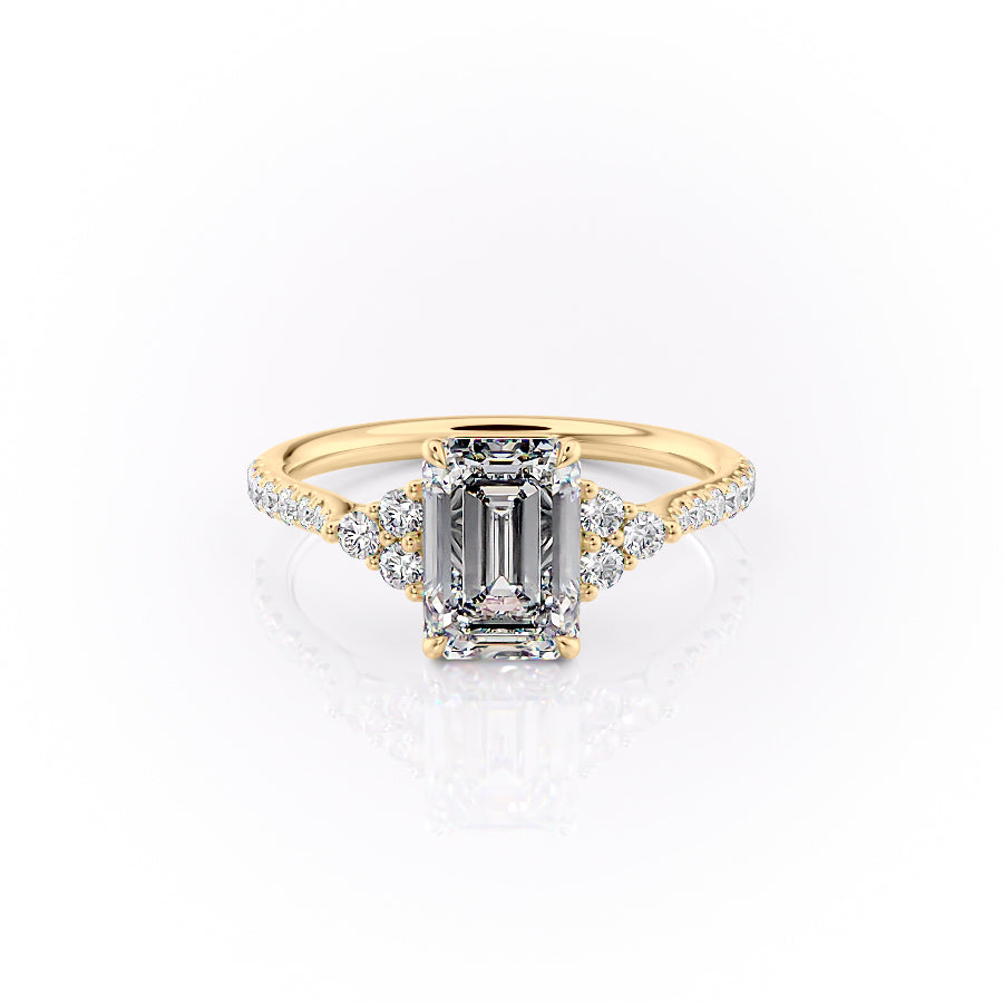 The Pave Summer Set With An Emerald Lab Diamond-L'Amour Brilliance #material_gold