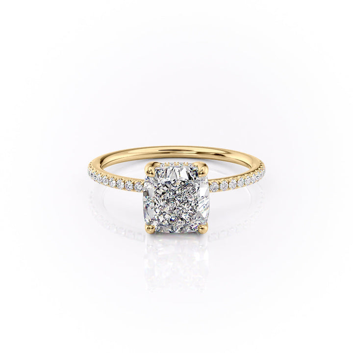 The Pave Sydney Set With Cushion Pave Lab Diamond 1 Carat 14K Gold#material_14k-gold