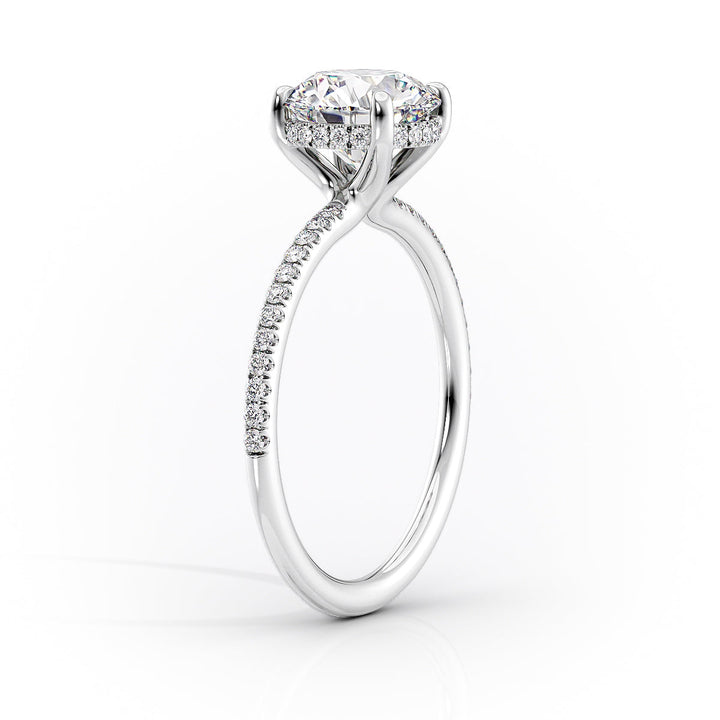 The Pave Sydney Set With Cushion Pave Lab Diamond 1.5 Carat 14K White#material_14k-white