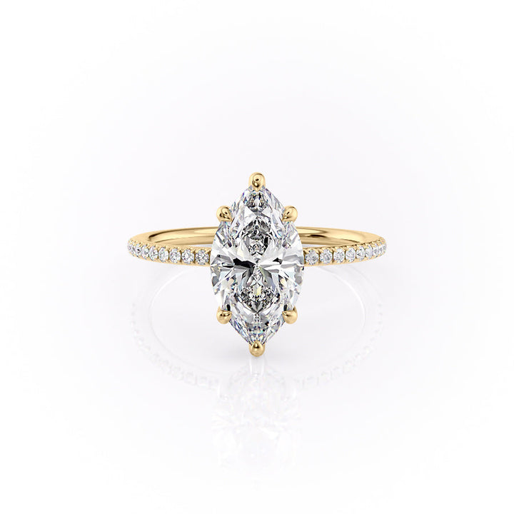 The Pave Sydney Set With Marquise Pave Lab Diamond 1 Carat 14K Gold#material_14k-gold