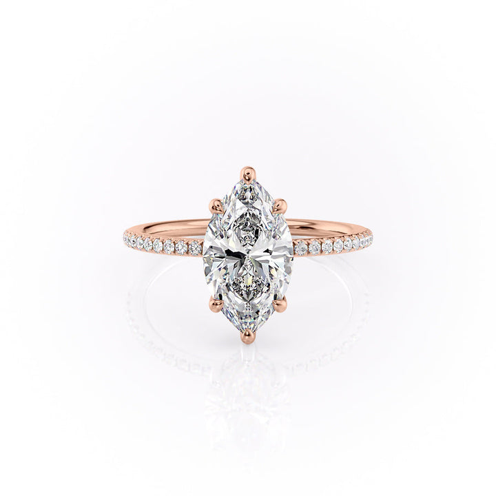 The Pave Sydney Set With Marquise Pave Moissanite#material_14k-rose