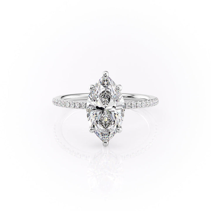 The Pave Sydney Set With Marquise Pave Lab Diamond 1 Carat 14K White#material_14k-white