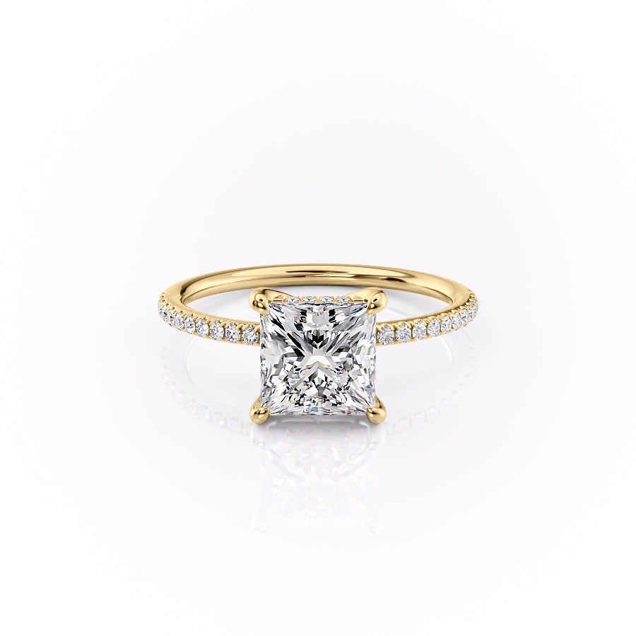 The Pave Sydney Set With Princess Pave Lab Diamond 1 Carat 14K Gold#material_14k-gold