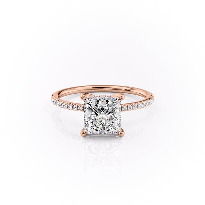 The Pave Sydney Set With Princess Pave Lab Diamond 1 Carat 14K Rose#material_14k-rose