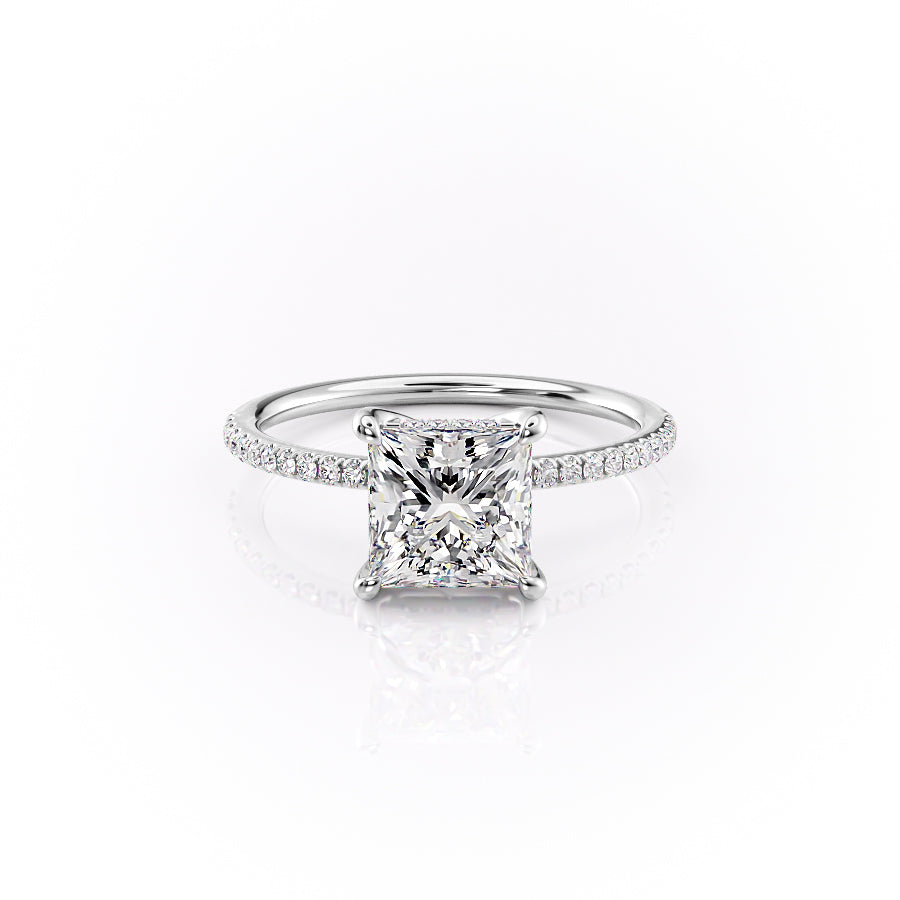 The Pave Sydney Set With Princess Pave Lab Diamond 1 Carat 14K White#material_14k-white