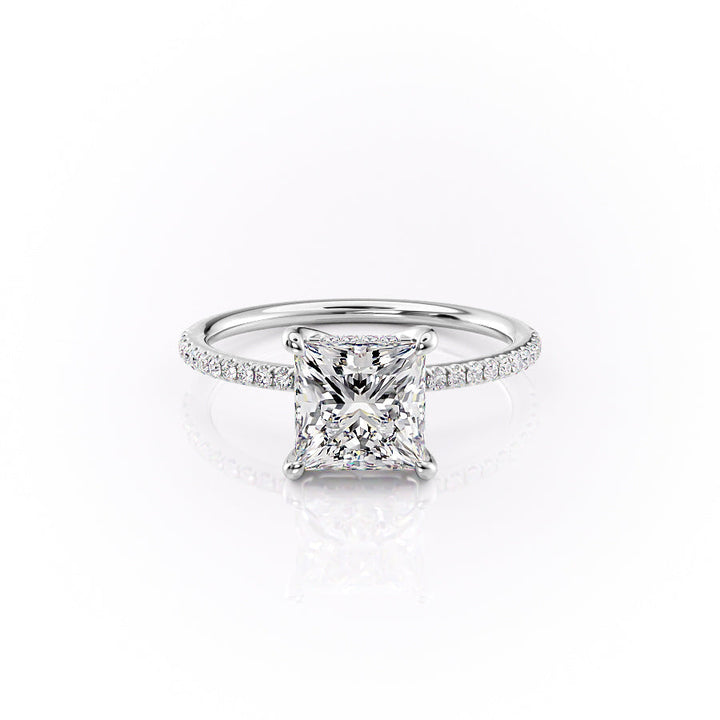 The Pave Sydney Set With Princess Pave Lab Diamond 1 Carat 14K White#material_14k-white