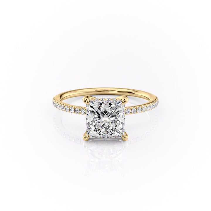 The Pave Sydney Set With Princess Pave Lab Diamond 1 Carat 18K Gold#material_18k-gold