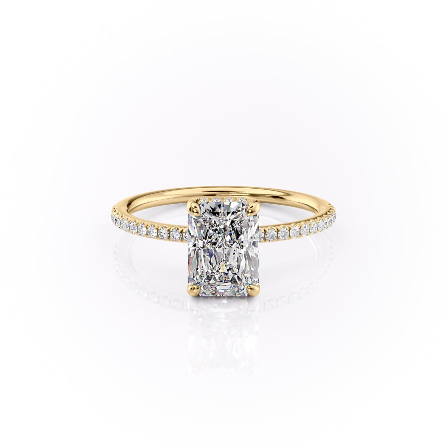 The Pave Sydney Set With Radiant Pave Lab Diamond 1 Carat 14K Gold#material_14k-gold